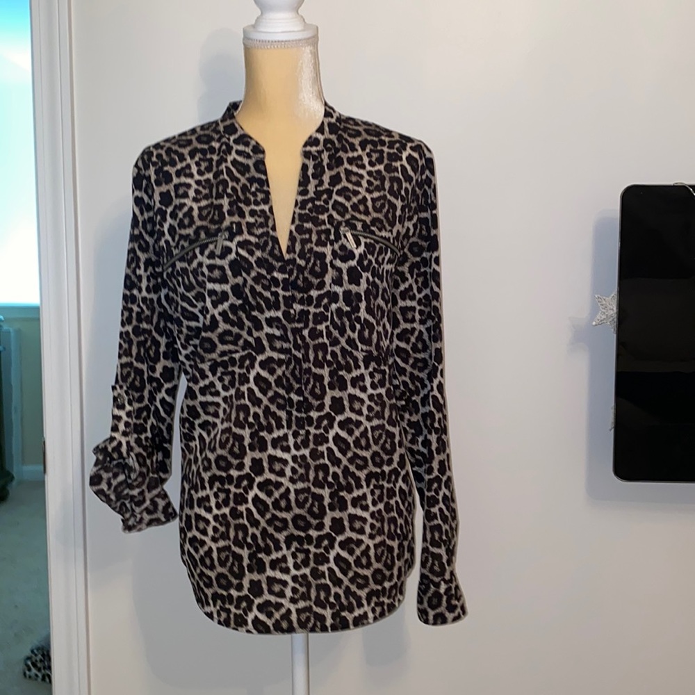 Michael Kora Leopard Blouse